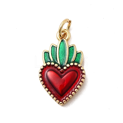 Brass Enamel Pendants KK-P338-34A-G-1