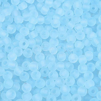 FGB Frosted Transparent Glass Seed Beads SEED-N013-02A-11-1
