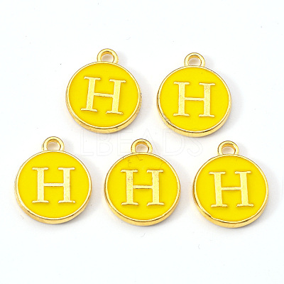 Golden Plated Alloy Enamel Charms X-ENAM-S118-09H-1