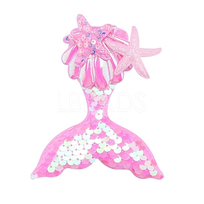 Mermaid Fishtail Sequins Plastic Alligator Hair Clips PW-WG2684B-06-1