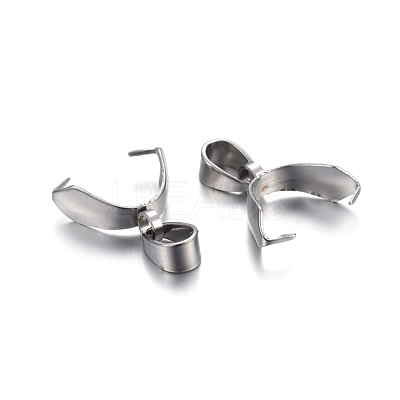 Non-Tarnish 201 Stainless Steel Pendant Pinch Bails X-STAS-P223-16P-1