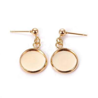 304 Stainless Steel Stud Earring Settings STAS-L226-019G-G-1
