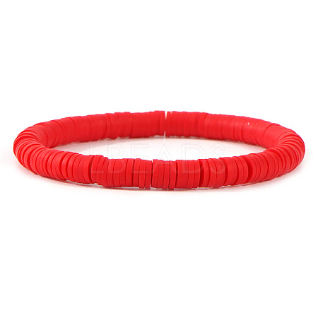 Christmas Theme Polymer Clay Heishi Beads Stretch Bracelets for Women BJ5719-3-1