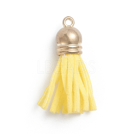 Faux Suede Cord Tassels Pendant Decorations HJEW-WH0006-18C-1