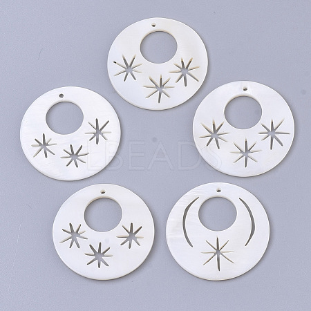 Natural Freshwater Shell Pendants SHEL-T017-02-1
