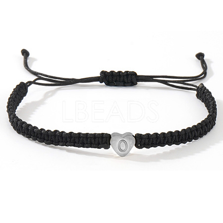 304 Stainless Steel Heart with Letter Bead Braided Bead Bracelets OO6447-43-1