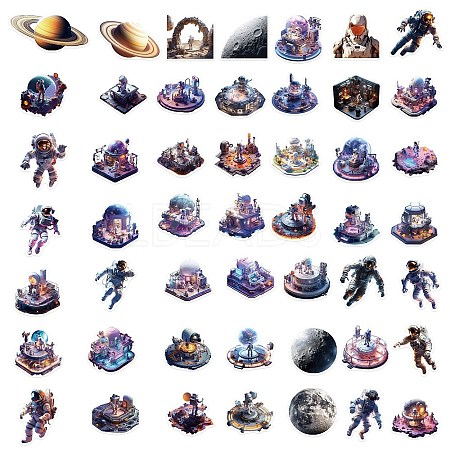 Space Themed PVC Self-Adhesive Astronaut Stickers STIC-PW0020-10-1