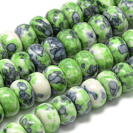 Synthetic Ocean White Jade Beads Strands G-S257-5x10mm-11-1