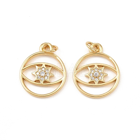 Brass Micro Pave Cubic Zirconia Pendants KK-F919-13G-1