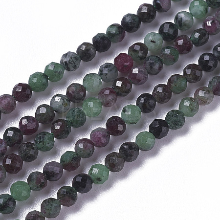 Natural Ruby in Zoisite Beads Strands G-F596-33-3mm-1