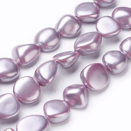 Electroplate Shell Pearl Beads Strands BSHE-O019-09B-1