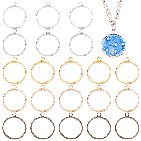 40Pcs 5 Colors Rack Plating Brass Open Back Bazel KK-PH0004-68-1