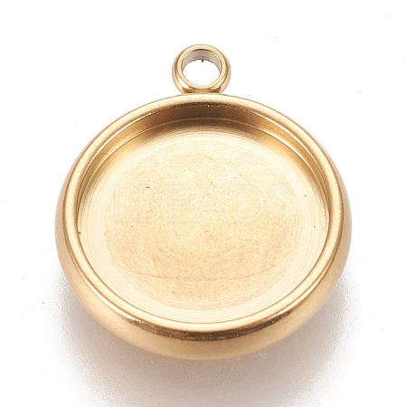 Ion Plating(IP) 304 Stainless Steel Pendant Cabochon Settings STAS-K202-03E-G-1