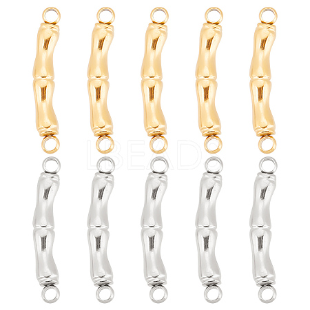 10Pcs 2 Colors 304 Stainless Steel Connector Charms STAS-UN0046-72-1