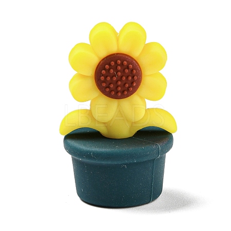 Sunflower Food Grade Eco-Friendly Silicone Beads SIL-B046-09-1