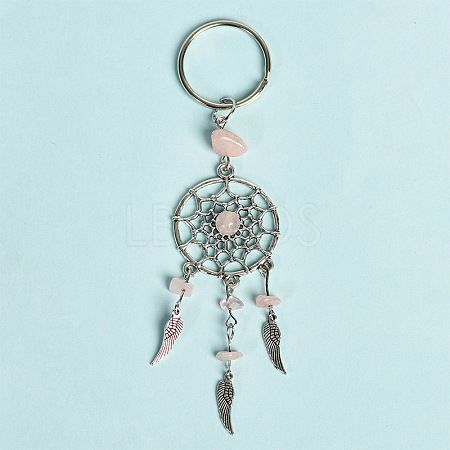 Natural Rose Quartz with Aolly Keychain PW-WG49538-04-1