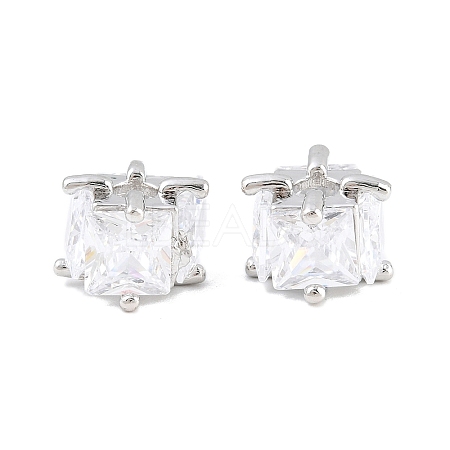 Brass Pave Clear Cubic Zirconia Beads CU-CBAF71E-01P-1