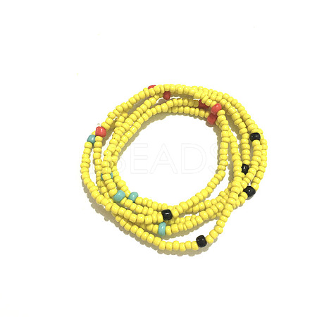 Glass Seed Beaded Waist Beads WG0248E-20-1