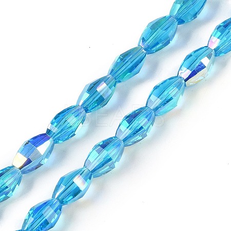 Electroplate Glass Beads Strands GLAA-Q101-03A-AB05-1