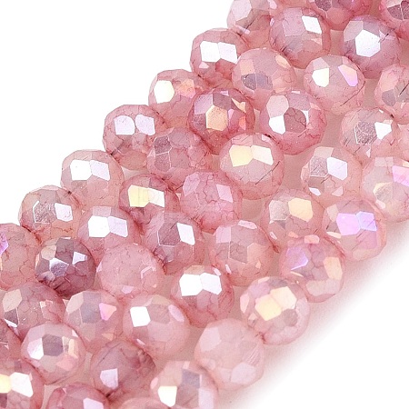 Electroplate Crackle Imitation Jade Glass Beads Strands LS-EGLA-Q131-02A-06-1