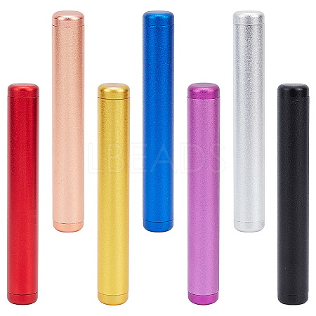 7Pcs 7 Colors Aluminum Alloy Portable Container Box AJEW-AN0007-38-1