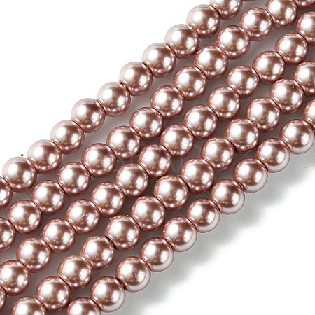 Eco-Friendly Dyed Glass Pearl Beads Strands HY-A008-6mm-RB085-1