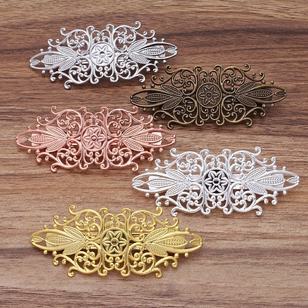 Vintage Hair Accessories Iron Hair Barrette Findings OHAR-PW0001-035S-1