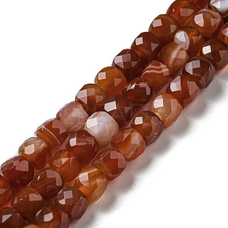 Natural Banded Agate/Striped Agate Beads Strands G-G005-B02-01-1