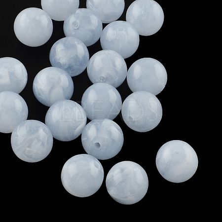 Round Imitation Gemstone Acrylic Beads OACR-R029-6mm-31-1