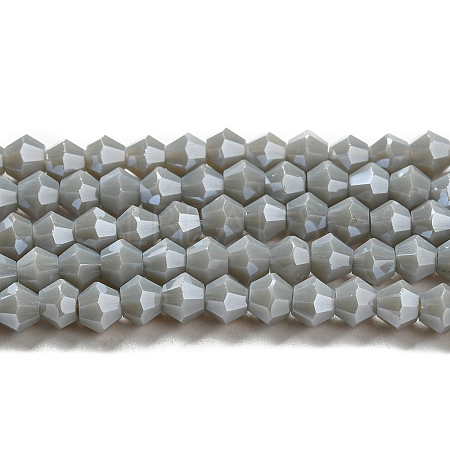Opaque Solid Color Electroplate Glass Beads Strands EGLA-A039-P4mm-A14-1