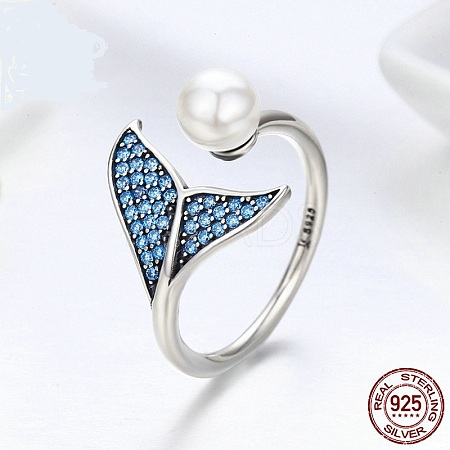 Adjustable 925 Sterling Silver Finger Rings RJEW-FF0009-07P-1