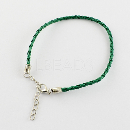 Trendy Braided Imitation Leather Bracelet Making BJEW-S076-012-1
