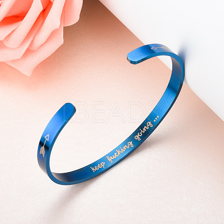 Inspirational Stainless Steel Cuff Bangles for Men Women FS-WG0E735-04-1