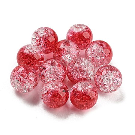Transparent Spray Painting Crackle Glass Beads GLAA-L046-01A-15-1