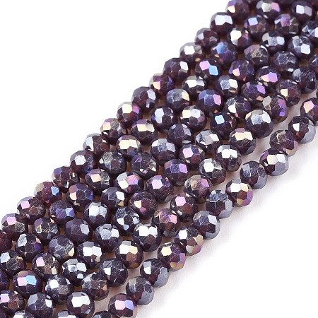 Electroplate Glass Beads Strands EGLA-A044-P2mm-B11-1