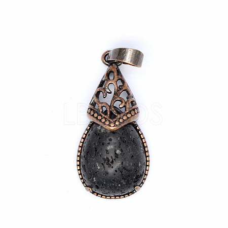 Retro Hollow Natural Lava Rock  Pendants PW-WGBA09F-13-1