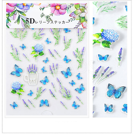 5D Flower/Leaf Watermark Slider Art Stickers MRMJ-S008-084R-1