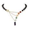 Chakra Gemstone Round Beaded Necklaces with 304 Stainless Steel OT Clasps NJEW-JN06348-2
