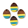 Epoxy Resin & Walnut Wood Pendants RESI-N039-121B-1