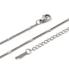 12Pcs 1.8MM 304 Stainless Steel Textured Twisted Chain Necklaces for Men Women NJEW-H093-20P-03-5