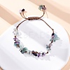 Adjustable Natural Fluorite Braided Bead Bracelets for Women BJEW-U035-02I-1