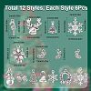 72Pcs 12 Style Tibetan Style Alloy Pendants FIND-SC0004-77-2