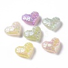 UV Plating Rainbow Iridescent Luminous Acrylic Beads X-OACR-E010-13-1