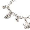 Starfish & Tortoise & Cowrie Shell Shape 304 Stainless Steel Charm Bracelets Set for Girl Women BJEW-JB06984-6