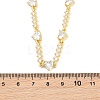 Brass Pave Clear Cubic Zirconia Heart Link Chain Necklaces KK-CBA4547-16B-G-4