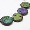 Electroplated Natural Druzy Geode Crystal Beads Strands G-N0251-30mm-06-3