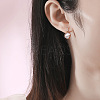 Natural Shell Moon & Star Asymmetrical Earrings with Clear Cubic Zirconia MOST-PW0001-061G-3