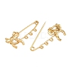 Bowknot 304 Stainless Steel Safety Pins Brooch Findings SA-CBA098D-12C-G-2