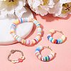 Flat Round Handmade Polymer Clay Bead Spacers CLAY-R067-4.0mm-32-6