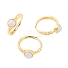 Round Natural Blue Lace Agate Adjustable Rings LS-RJEW-Q817-03G-03-1